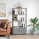 Bookcase Grey Sonoma 80 x 30 x 155.5 cm Engineered wood