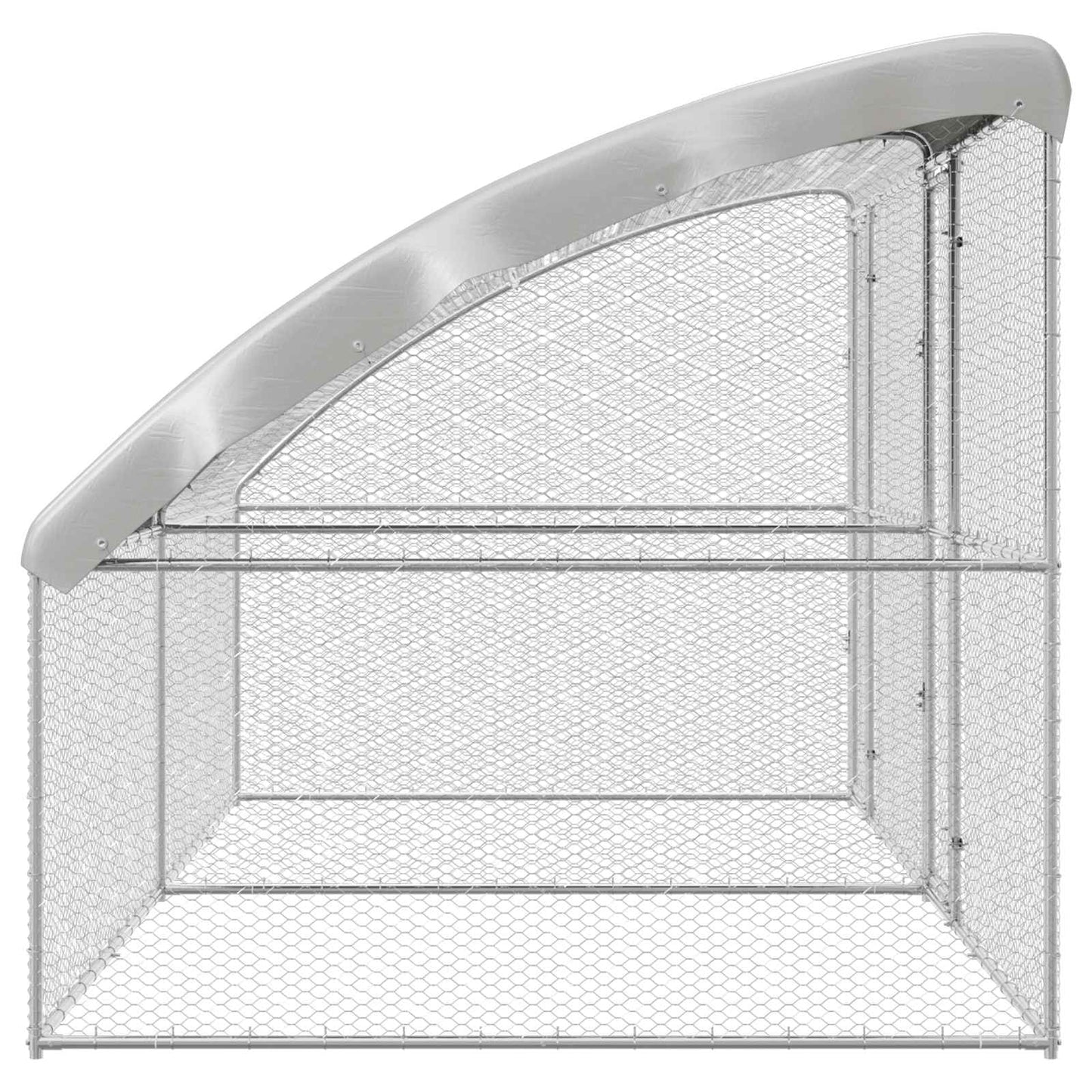 Kippenhok 2 pcs Zilver 400 x 200 x 200 cm Staal en PE