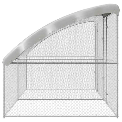 Kippenhok 2 pcs Zilver 400 x 200 x 200 cm Staal en PE
