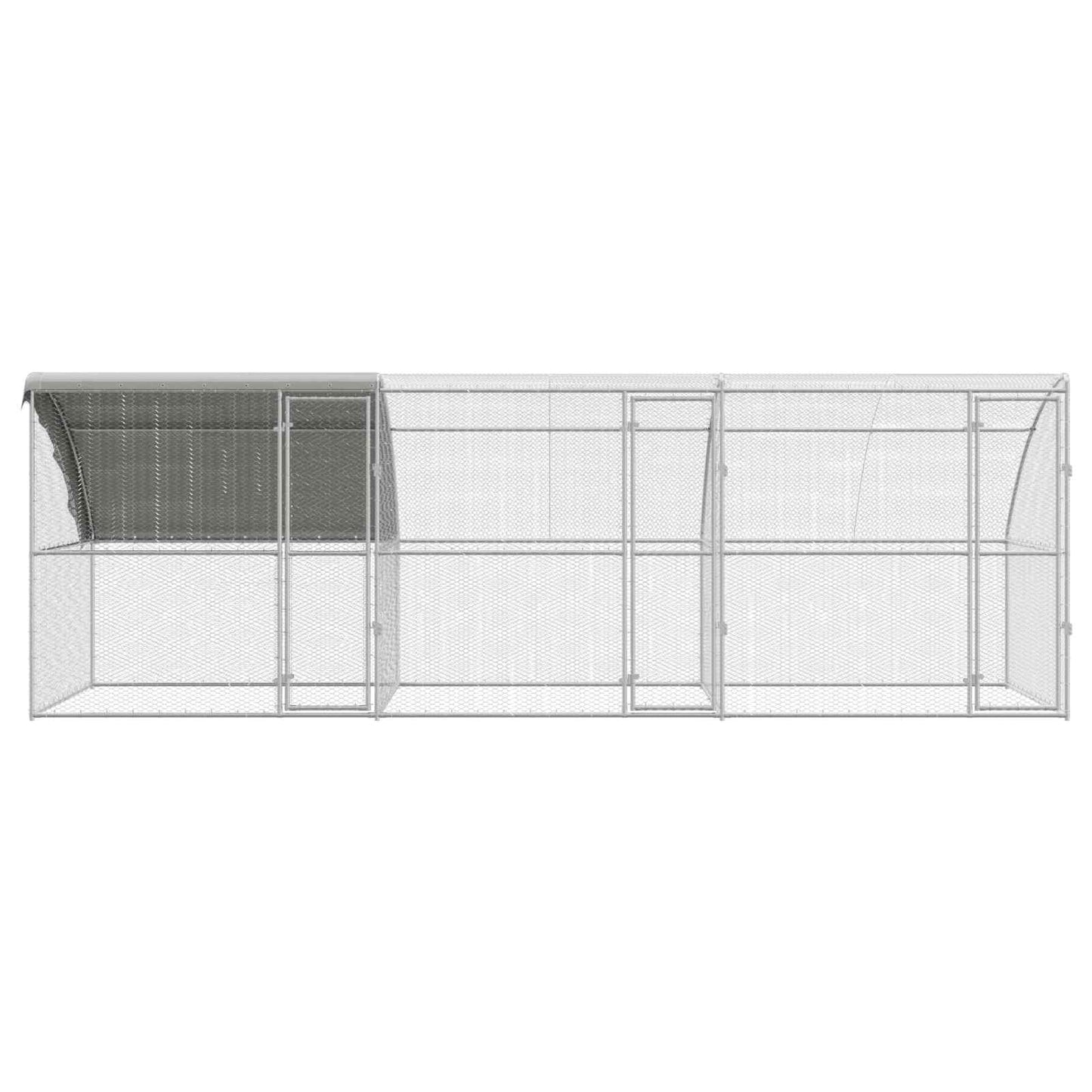 Kippenhok 3 pcs Zilver 600 x 200 x 200 cm Staal en PE