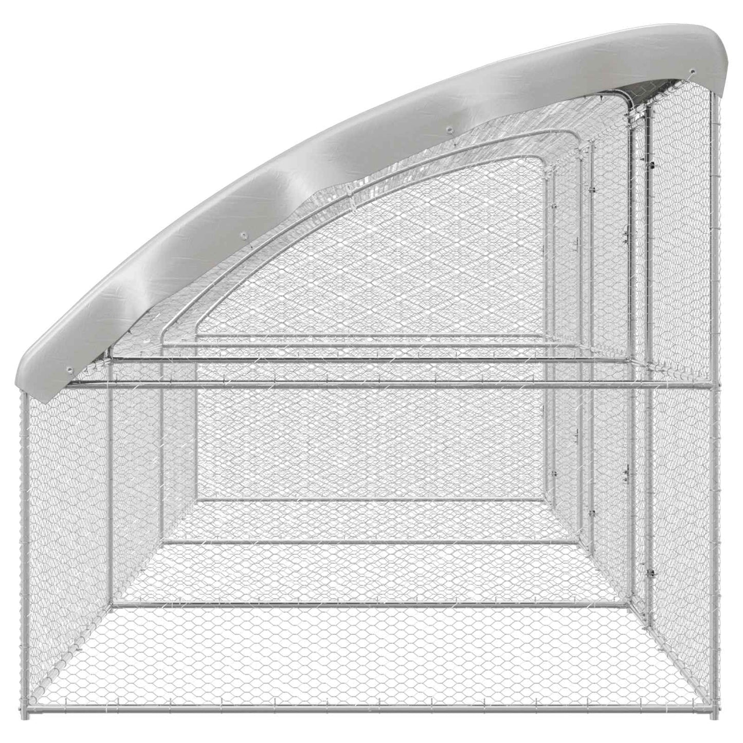 Kippenhok 3 pcs Zilver 600 x 200 x 200 cm Staal en PE