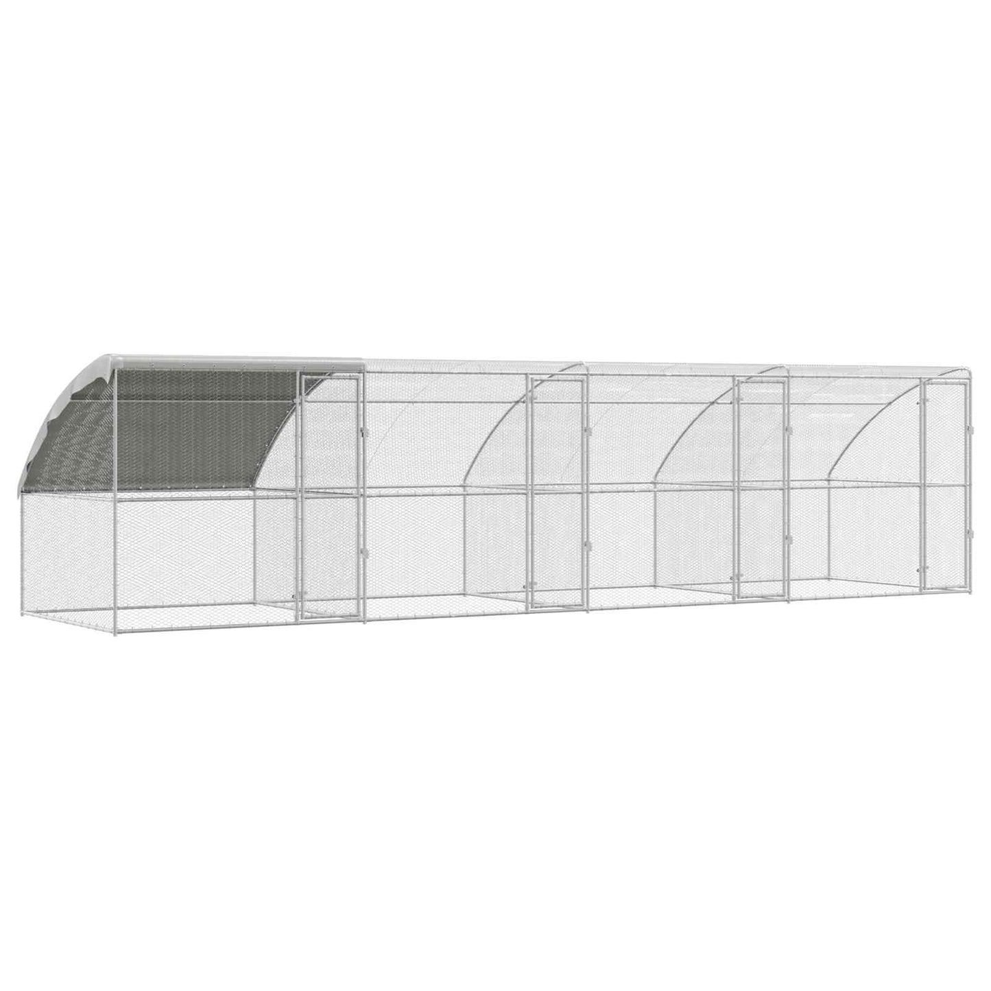 Kippenhok 4 pcs Zilver 800 x 200 x 200 cm Staal en PE