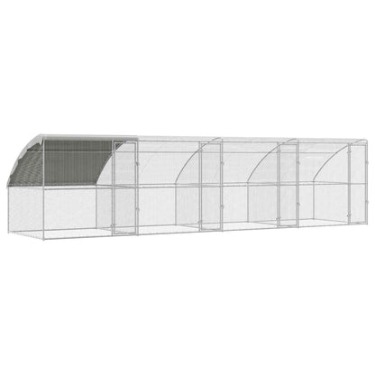 Kippenhok 4 pcs Zilver 800 x 200 x 200 cm Staal en PE