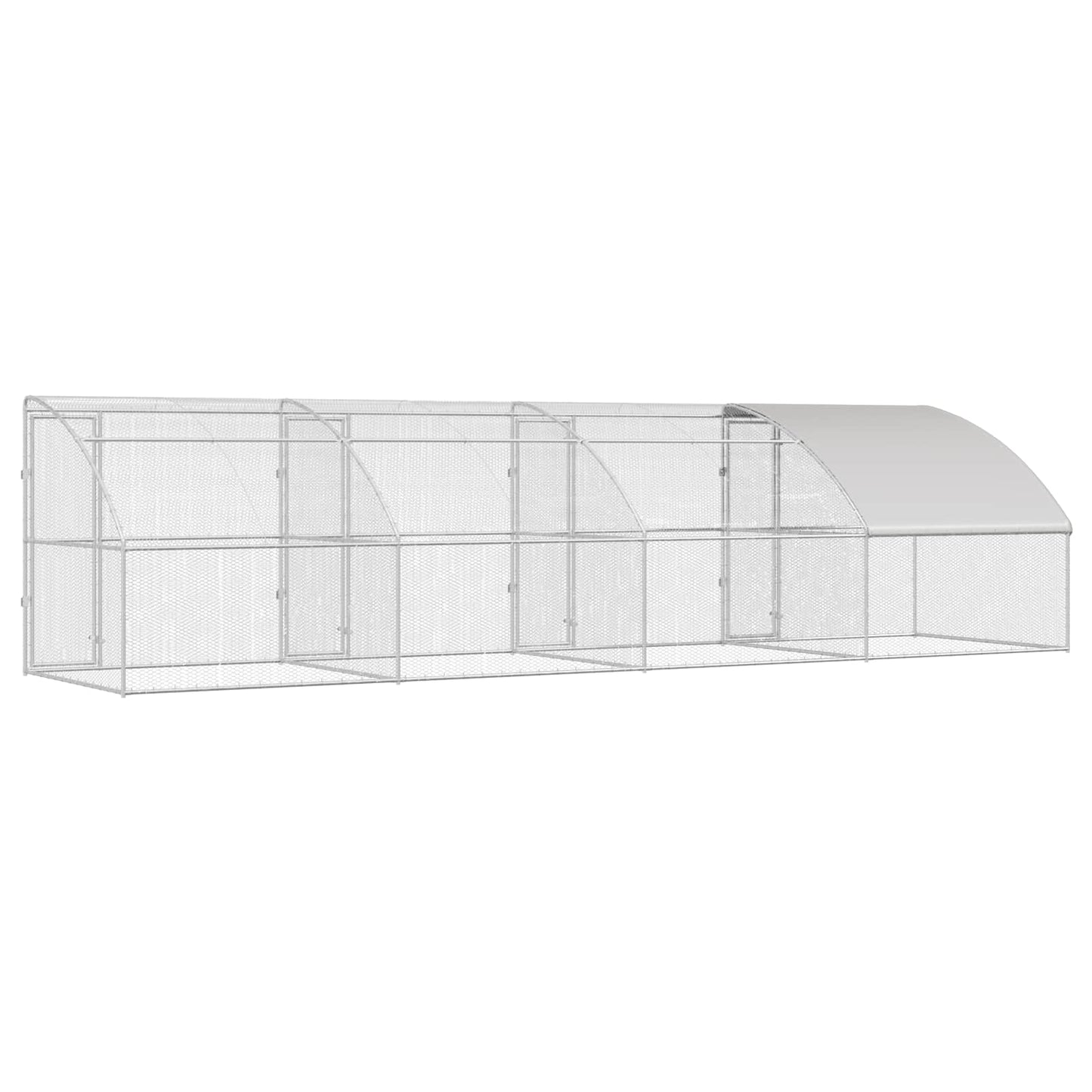 Kippenhok 4 pcs Zilver 800 x 200 x 200 cm Staal en PE