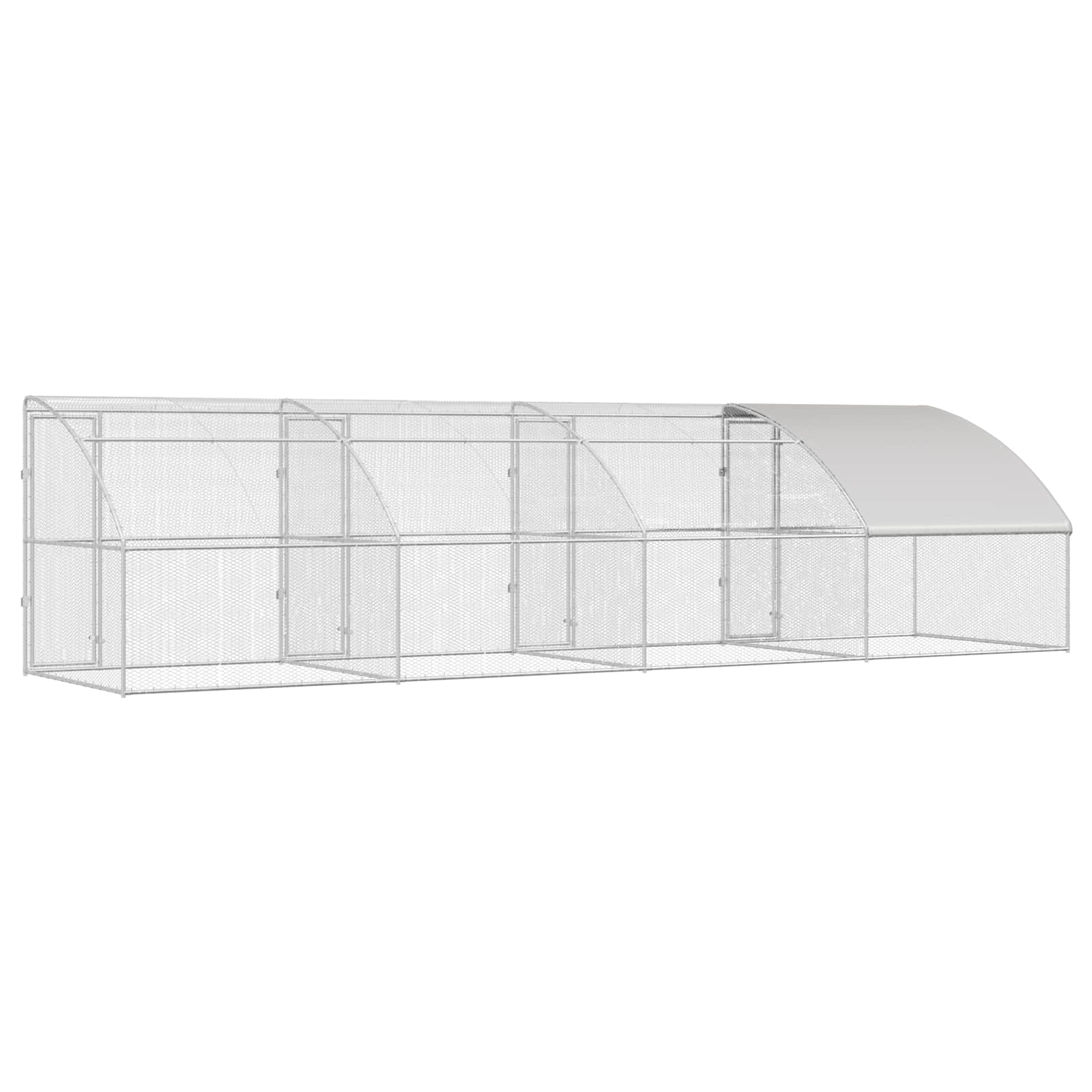 Kippenhok 4 pcs Zilver 800 x 200 x 200 cm Staal en PE