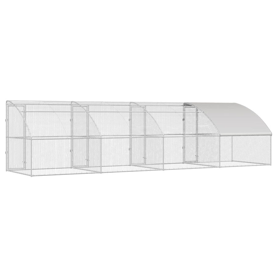 Kippenhok 4 pcs Zilver 800 x 200 x 200 cm Staal en PE