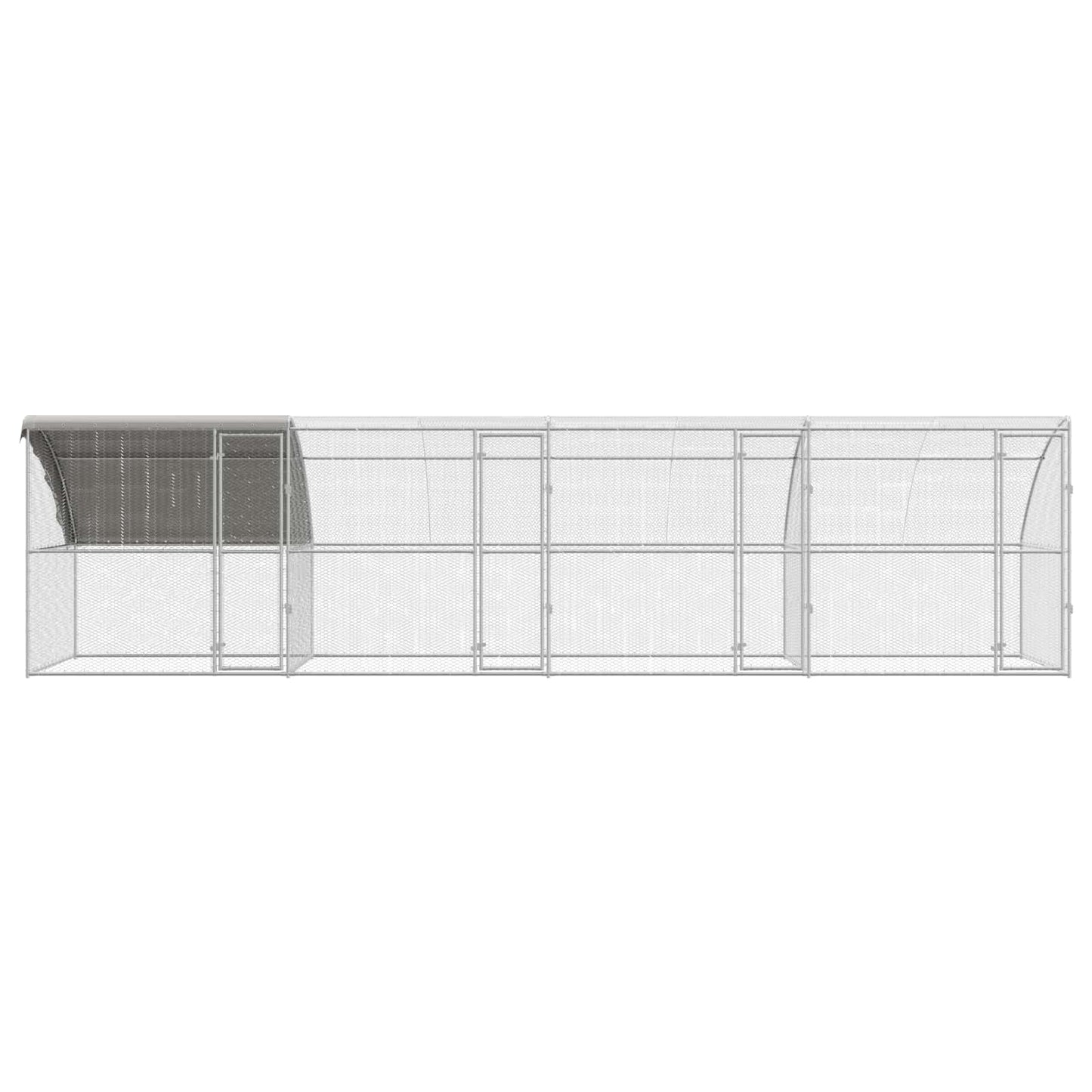 Kippenhok 4 pcs Zilver 800 x 200 x 200 cm Staal en PE