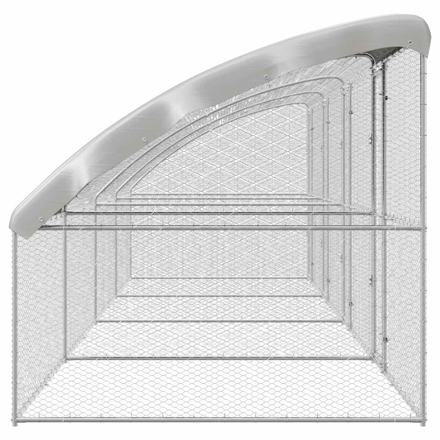 Kippenhok 4 pcs Zilver 800 x 200 x 200 cm Staal en PE