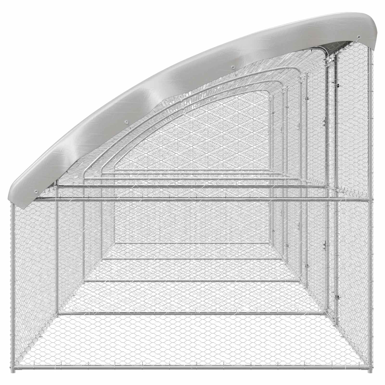 Kippenhok 4 pcs Zilver 800 x 200 x 200 cm Staal en PE