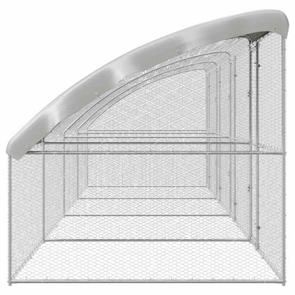 Kippenhok 4 pcs Zilver 800 x 200 x 200 cm Staal en PE