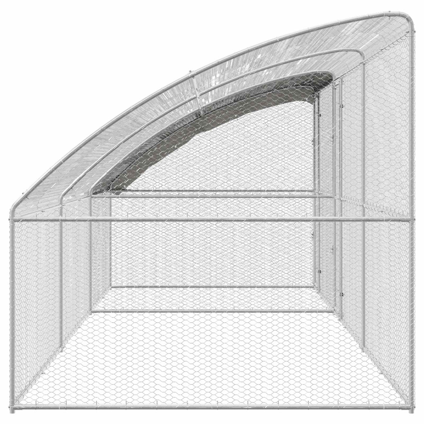 Kippenhok 3 pcs Zilver 600 x 200 x 200 cm Staal en PE