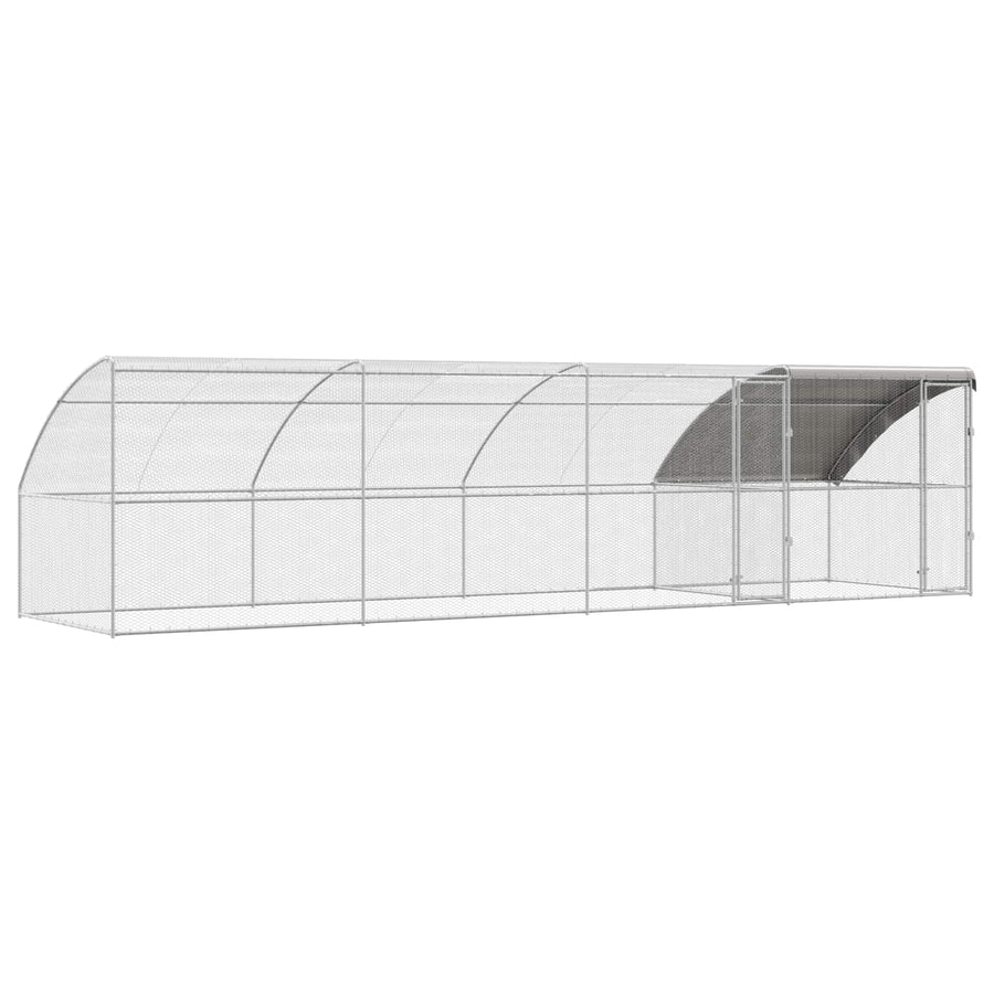 Kippenhok 4 pcs Zilver 800 x 200 x 200 cm Staal en PE