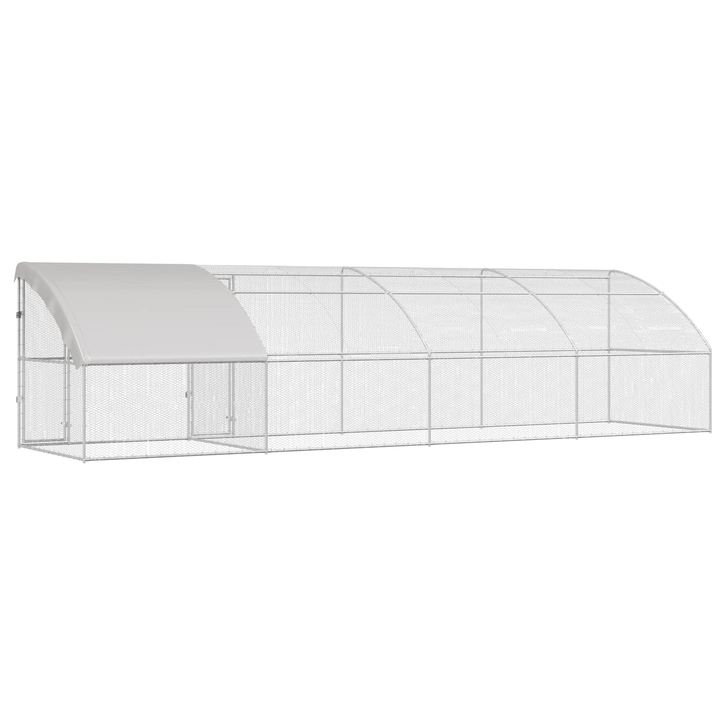 Kippenhok 4 pcs Zilver 800 x 200 x 200 cm Staal en PE