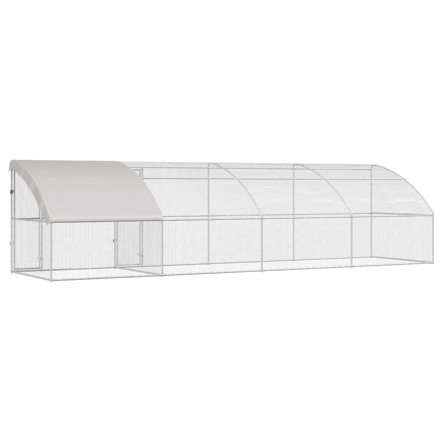 Kippenhok 4 pcs Zilver 800 x 200 x 200 cm Staal en PE