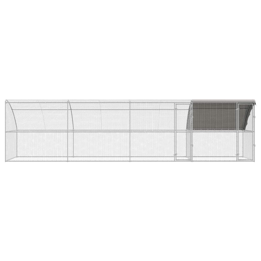 Kippenhok 4 pcs Zilver 800 x 200 x 200 cm Staal en PE
