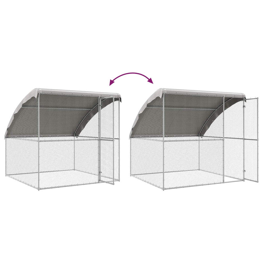 Kippenhok 4 pcs Zilver 800 x 200 x 200 cm Staal en PE