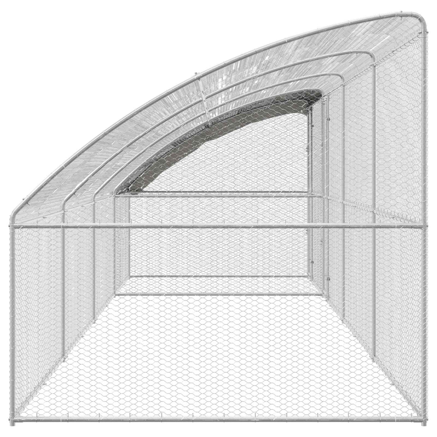 Kippenhok 4 pcs Zilver 800 x 200 x 200 cm Staal en PE
