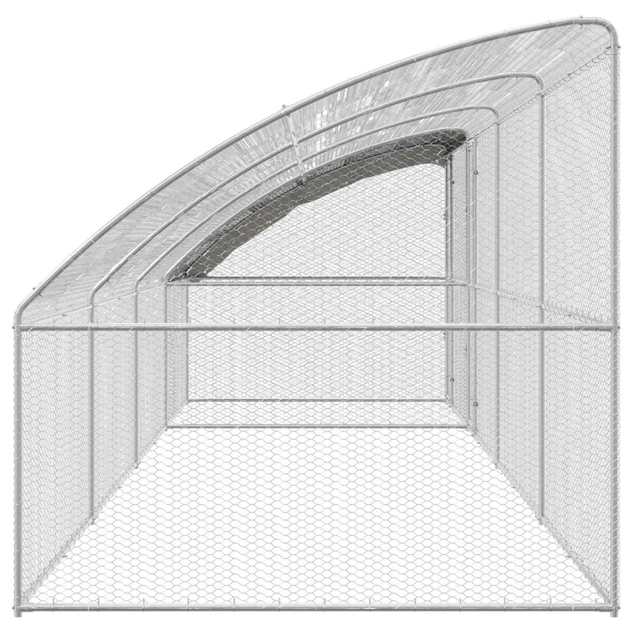 Kippenhok 4 pcs Zilver 800 x 200 x 200 cm Staal en PE