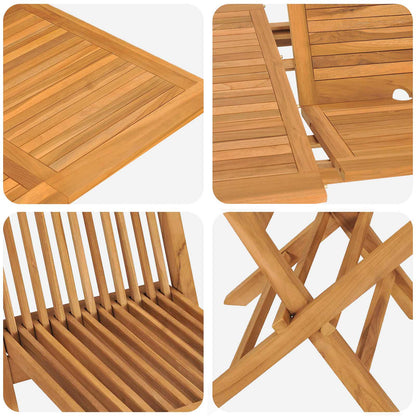 Tuin eettafelset 5 pcs Bruin Massief Teakhout