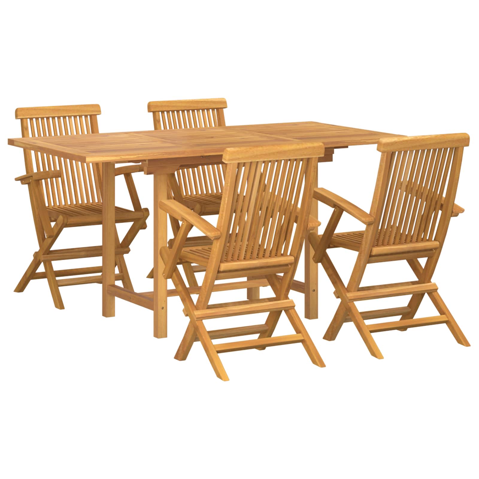 Tuin eettafelset 5 pcs Bruin Massief Teakhout