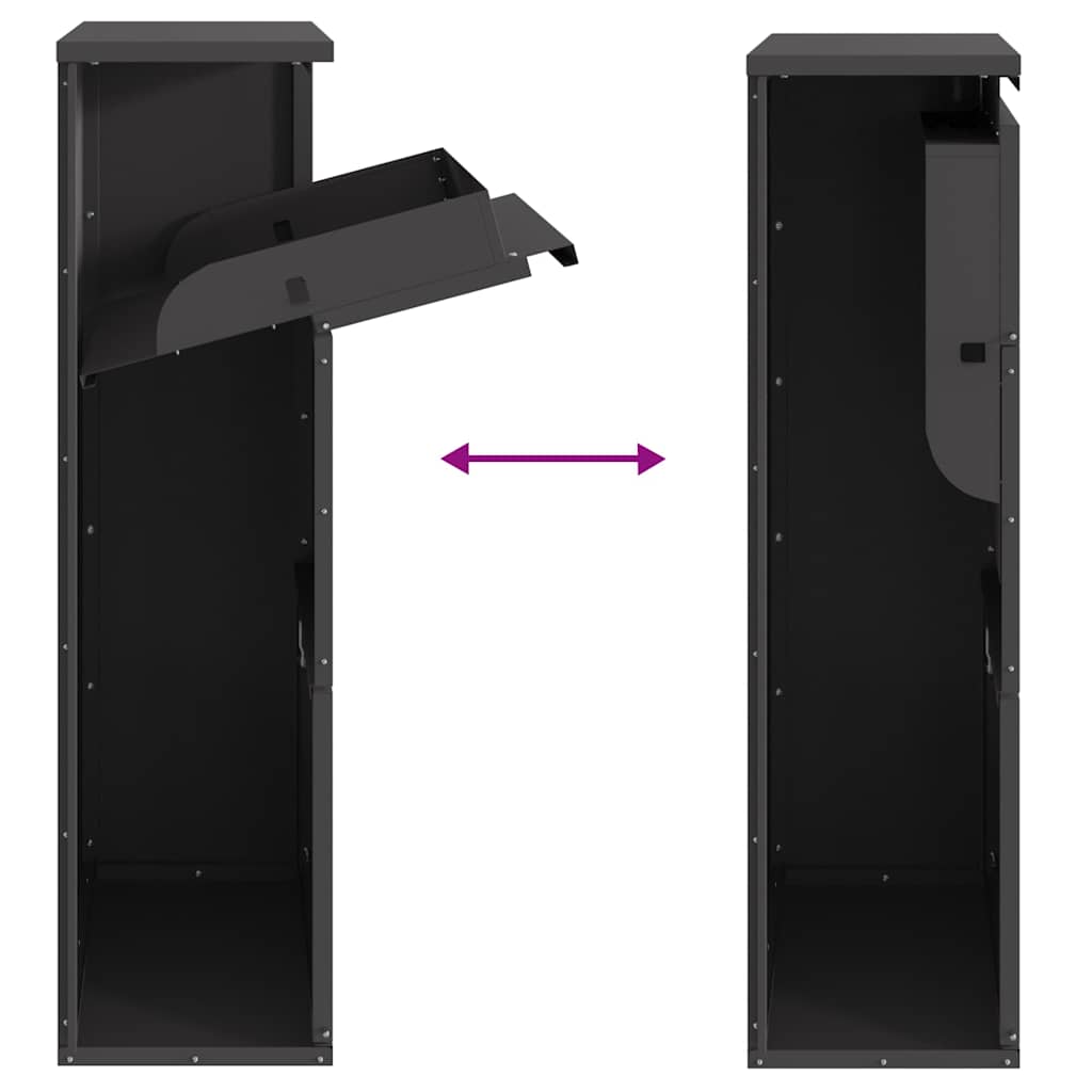 Pakketafgiftebox 44X22X82 Cm Staal Zwart