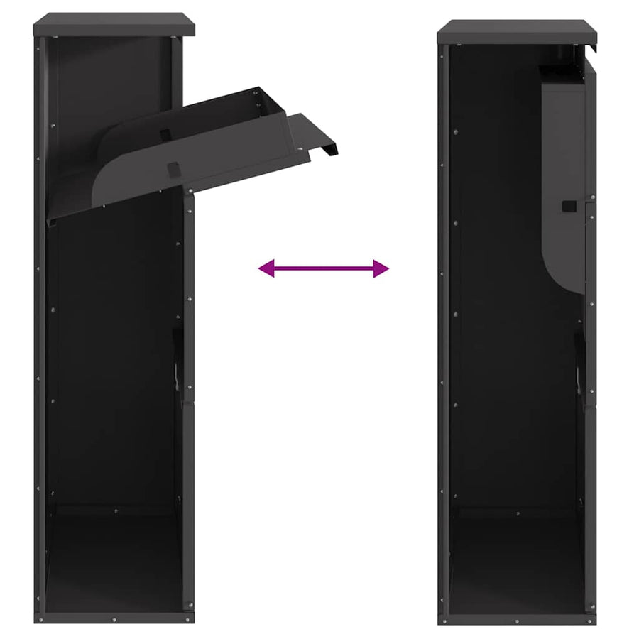 Pakketafgiftebox 44X22X82 Cm Staal Zwart