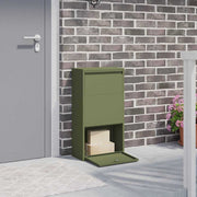 Pakketbox met opslag 44x22x82 cm staal olijfgroen