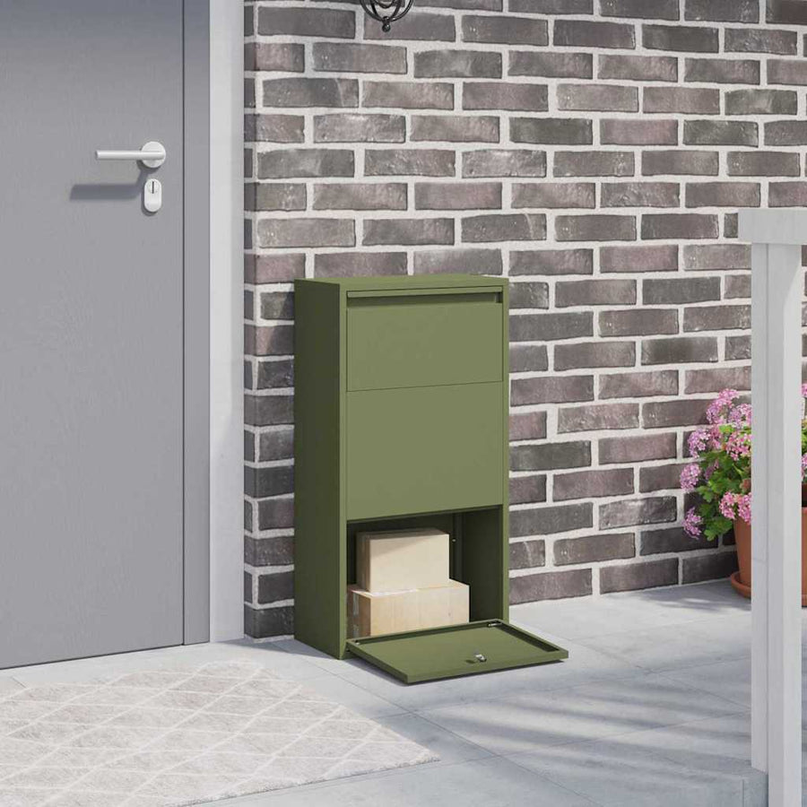 Pakket Inwerp Box Met Opslag Olijf Groen 44 X 22 X 82 Cm Staal Olijfgroen
