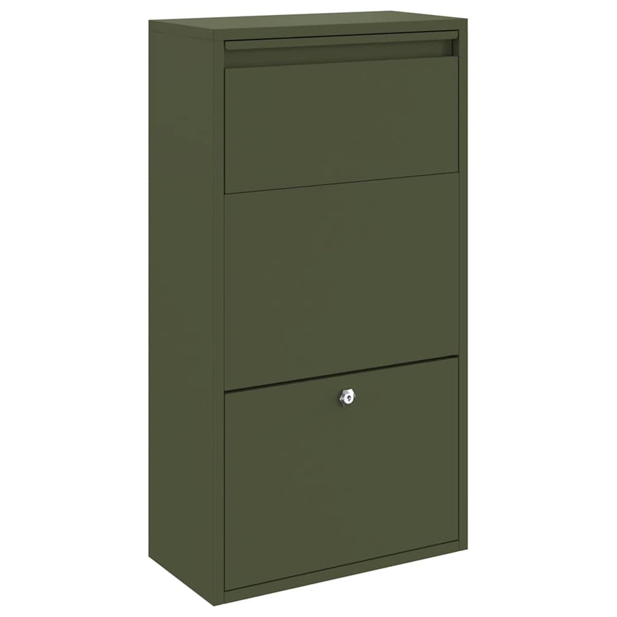Pakket Inwerp Box Met Opslag Olijf Groen 44 X 22 X 82 Cm Staal Olijfgroen