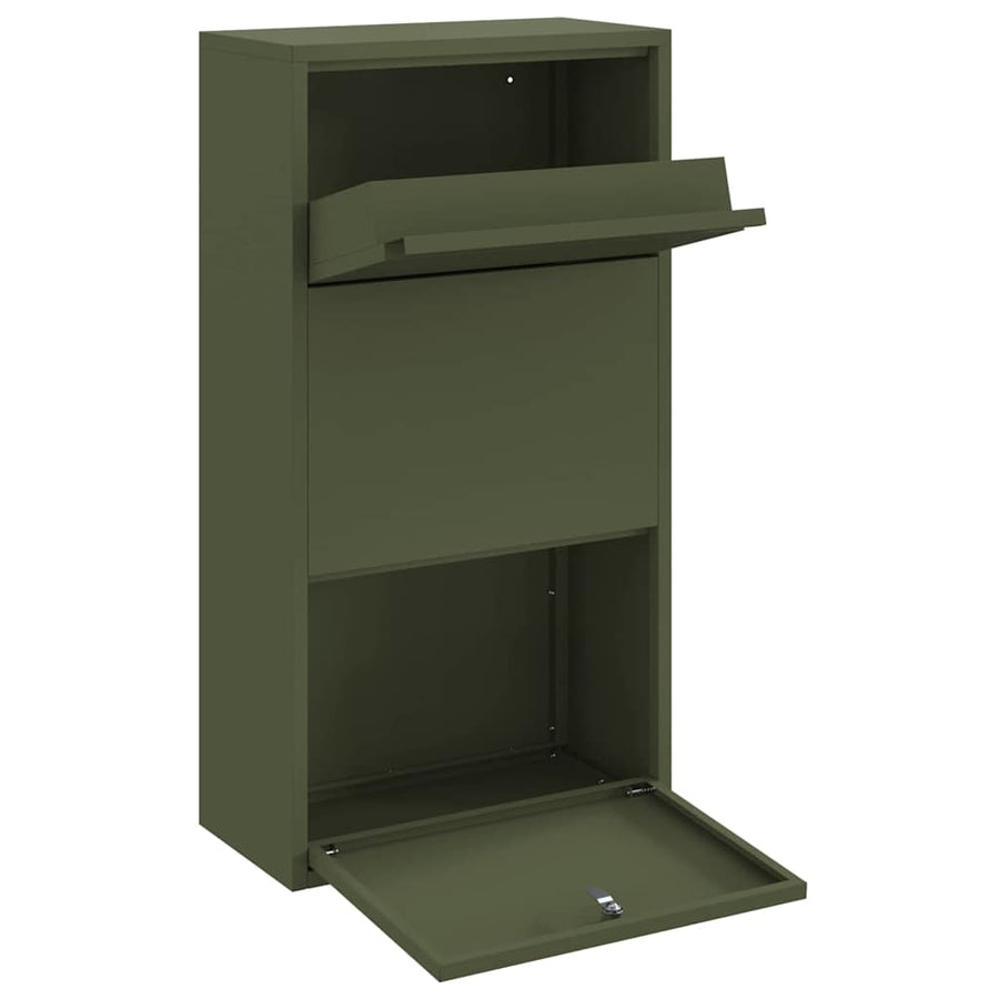 Pakket Inwerp Box Met Opslag Olijf Groen 44 X 22 X 82 Cm Staal Olijfgroen