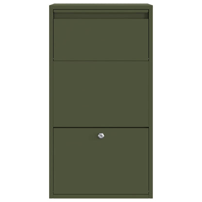 Pakket Inwerp Box Met Opslag Olijf Groen 44 X 22 X 82 Cm Staal Olijfgroen