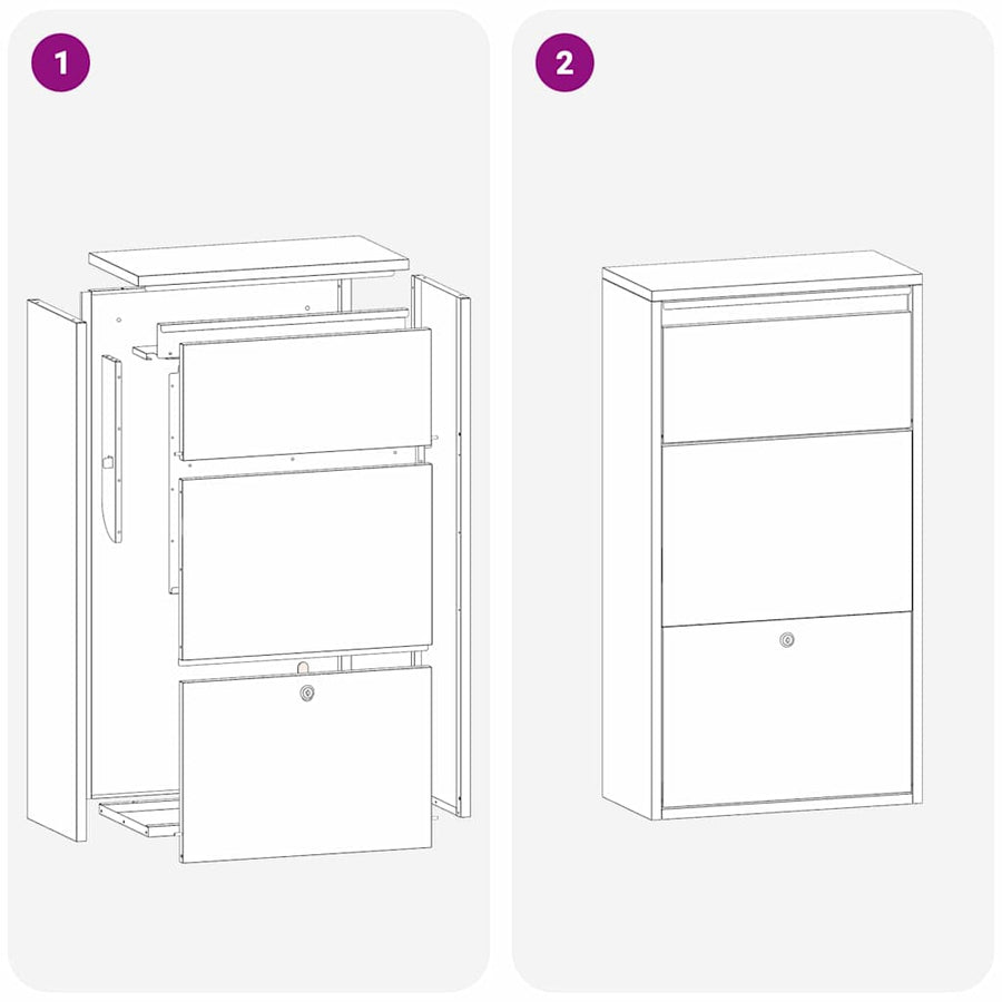 Pakket Inwerp Box Met Opslag Chroom 44 X 22 X 82 Cm Staal Gegalvaniseerd staal