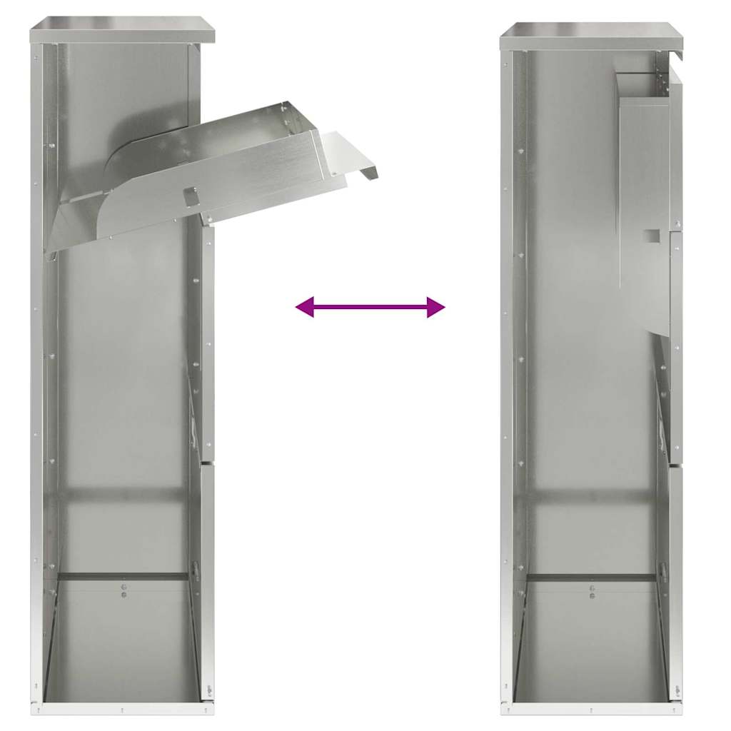 Pakket Inwerp Box Met Opslag Chroom 44 X 22 X 82 Cm Staal Gegalvaniseerd staal
