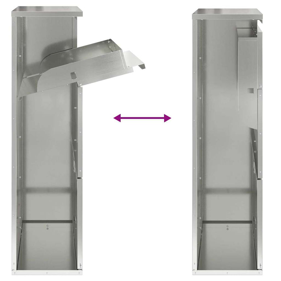 Pakket Inwerp Box Met Opslag Chroom 44 X 22 X 82 Cm Staal Gegalvaniseerd staal