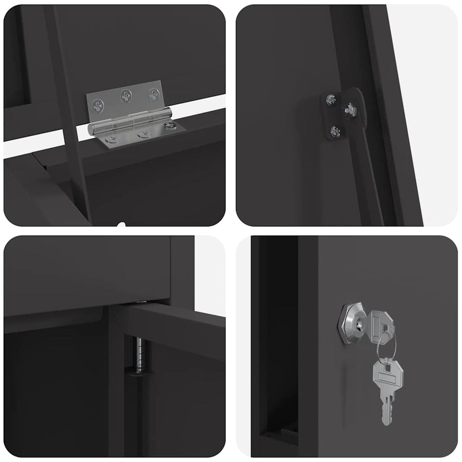 Pakket Inwerp Box Zwart 44.5 X 29 X 110.5 Cm Staal