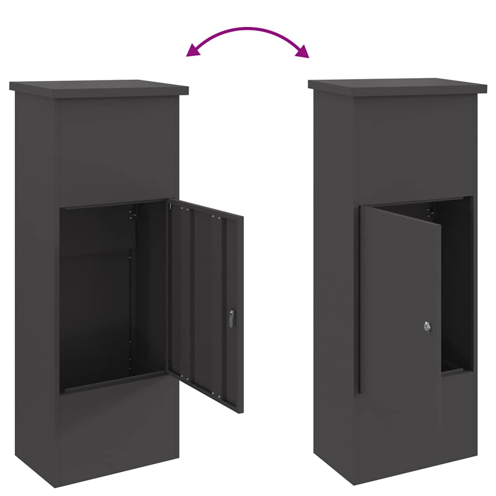 Pakket inwerp box Zwart 44.5 x 29 x 110.5 cm Staal