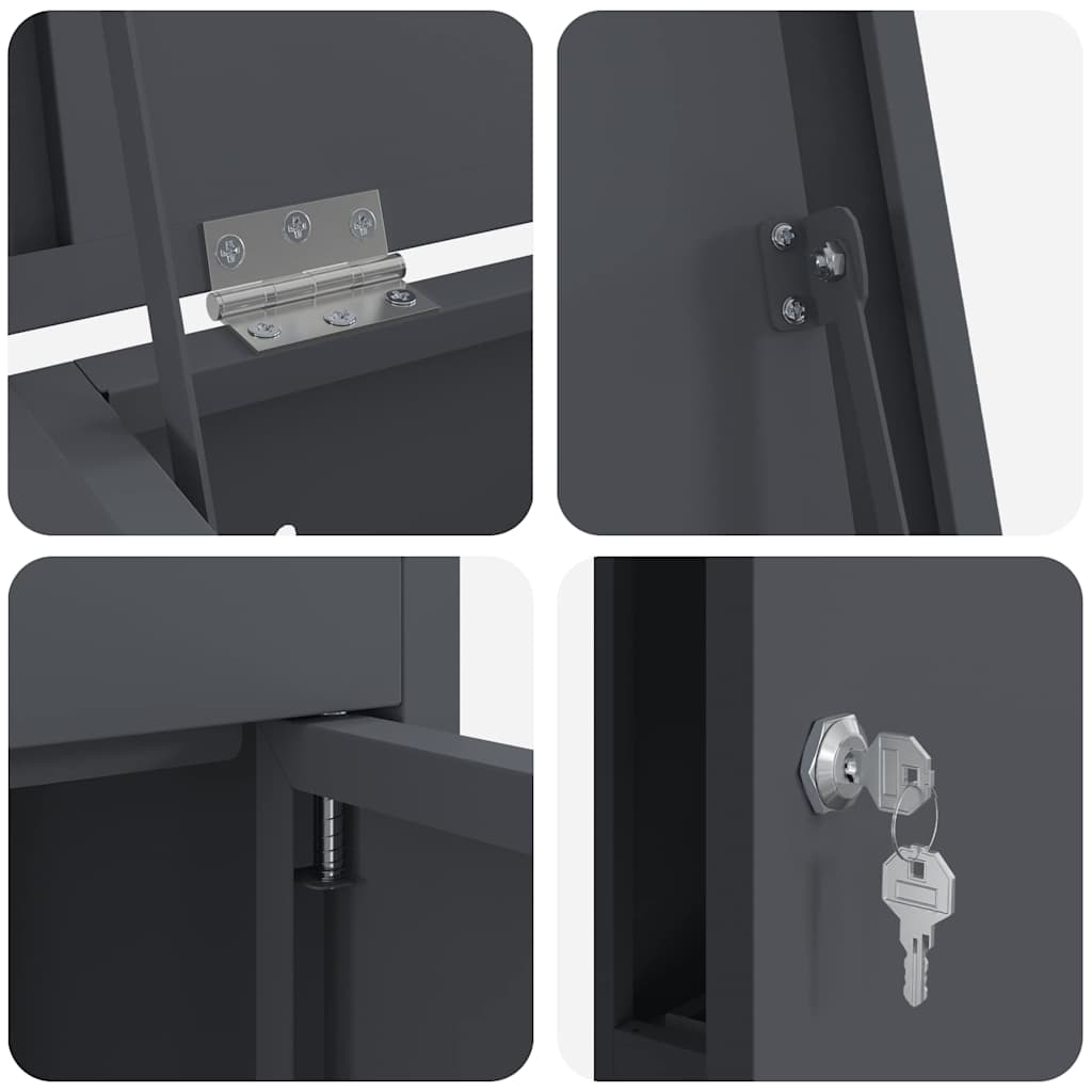 Pakket inwerp box Antraciet 44.5 x 29 x 110.5 cm Staal