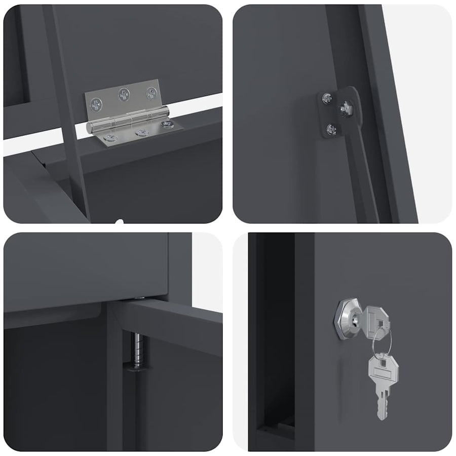 Pakket inwerp box Antraciet 44.5 x 29 x 110.5 cm Staal