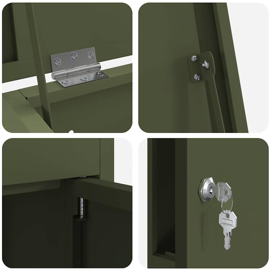 Pakket inwerp box Olijfgroen 44.5 x 29 x 110.5 cm Staal