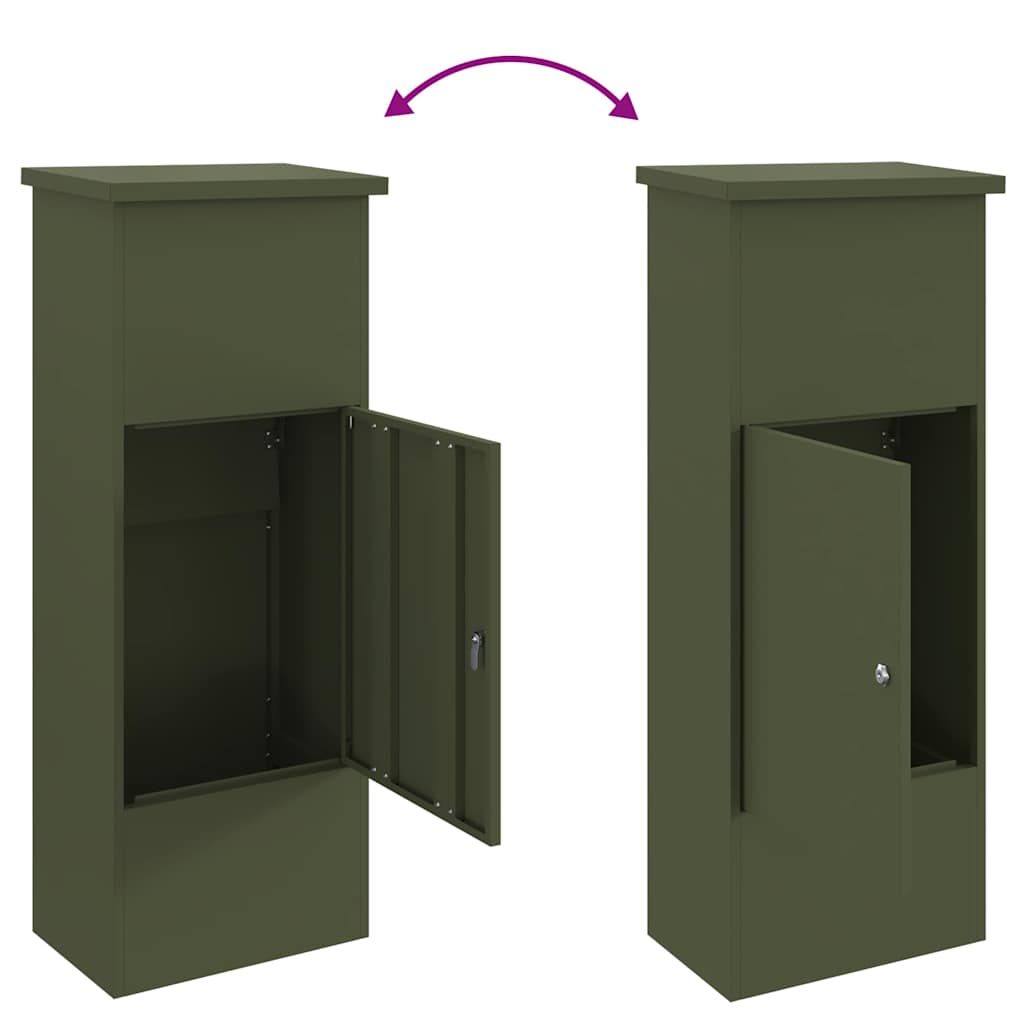 Pakket inwerp box Olijfgroen 44.5 x 29 x 110.5 cm Staal