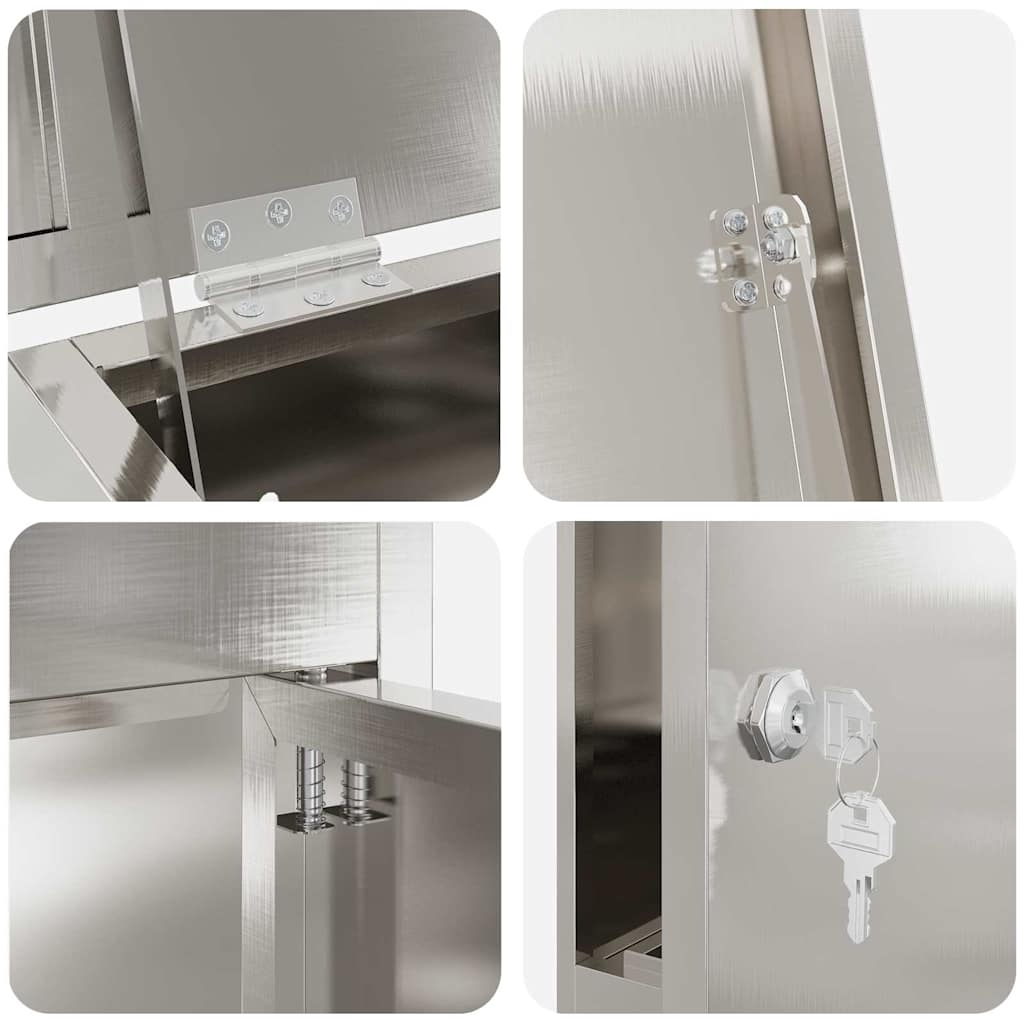 Pakket inwerp box Zwart 44.5 x 29 x 110.5 cm Roestvrij staal