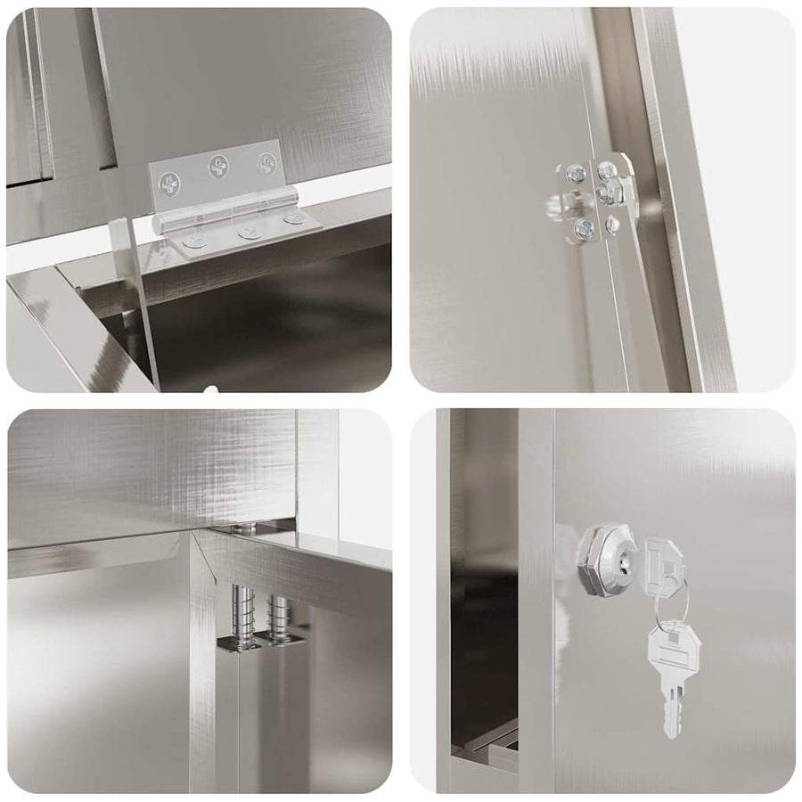 Pakket Inwerp Box Zilver 44,5 X 29 X 110,5 Cm Roestvrij Staal