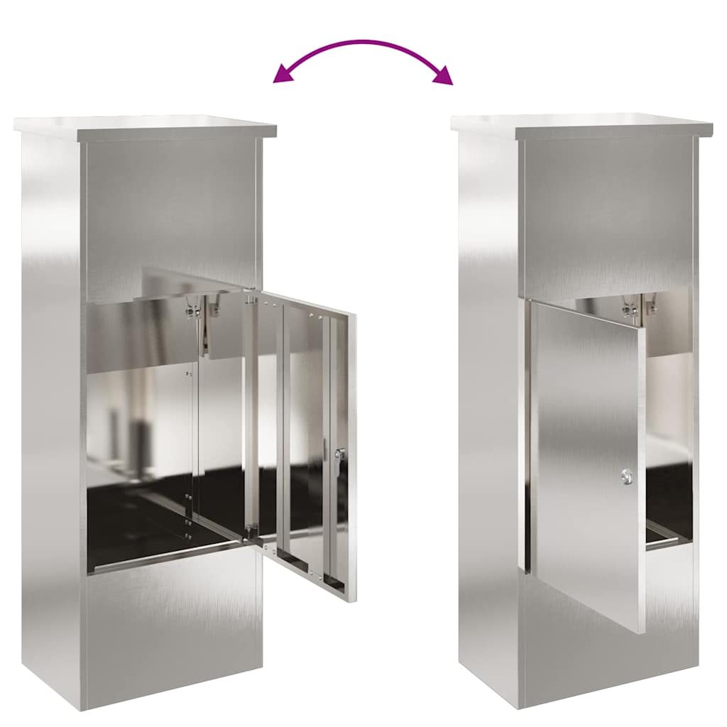 Pakket inwerp box Zwart 44.5 x 29 x 110.5 cm Roestvrij staal