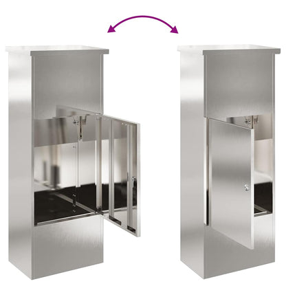 Pakket inwerp box Zwart 44.5 x 29 x 110.5 cm Roestvrij staal