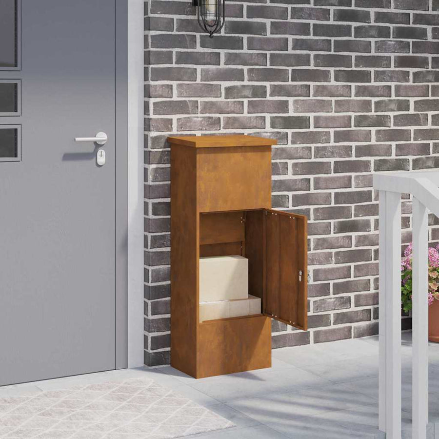 Pakket inwerp box Roestig 44.5 x 29 x 110.5 cm Cortenstaal