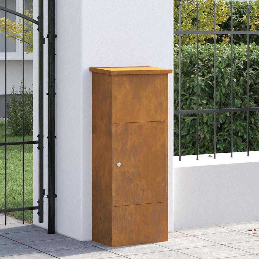 Pakket inwerp box Roestig 44.5 x 29 x 110.5 cm Cortenstaal