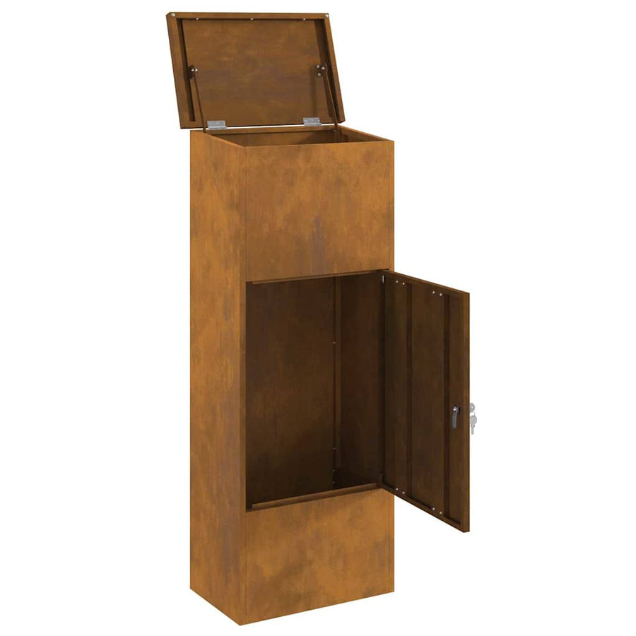 Pakket inwerp box Roestig 44.5 x 29 x 110.5 cm Cortenstaal