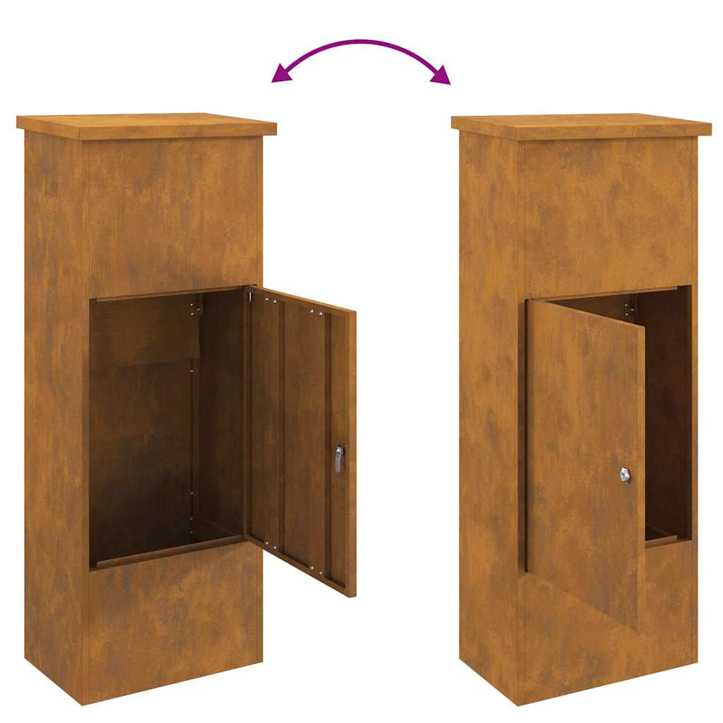 Pakket inwerp box Roestig 44.5 x 29 x 110.5 cm Cortenstaal