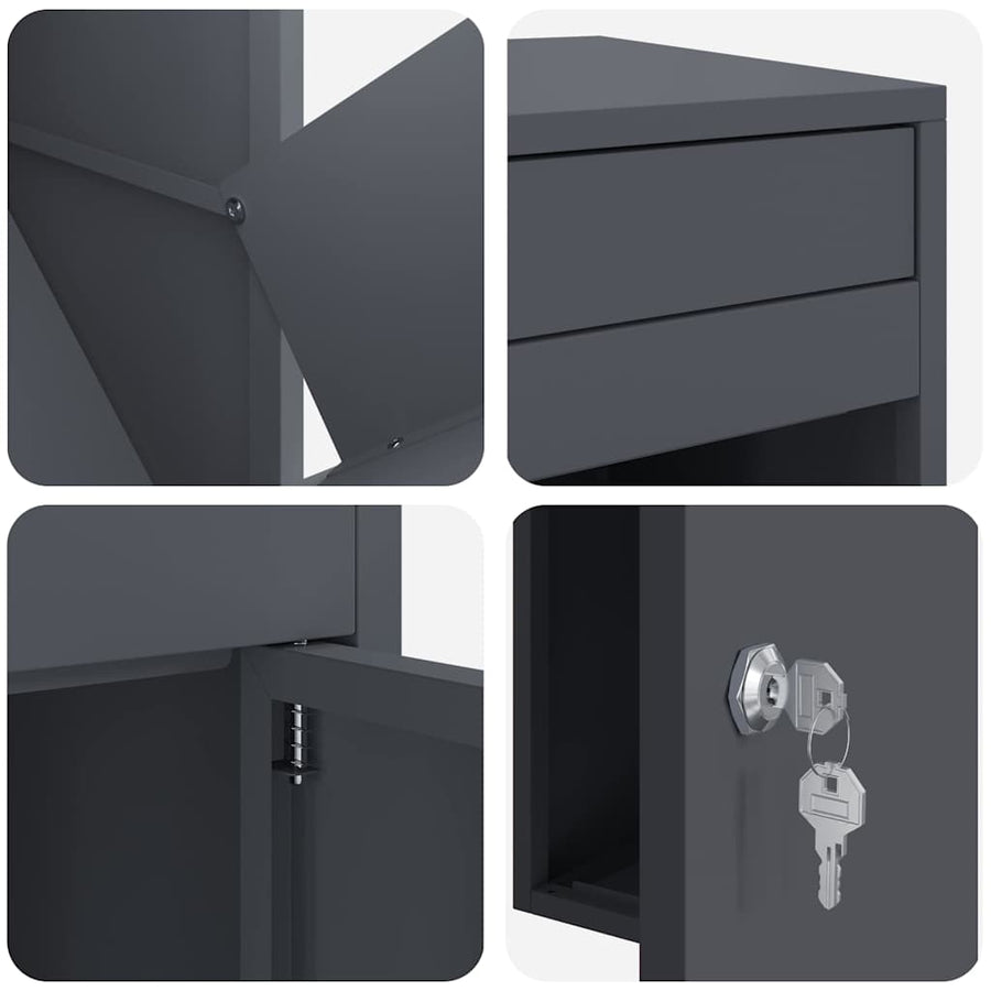 Pakket inwerp box Antraciet 41 x 38 x 103 cm Staal