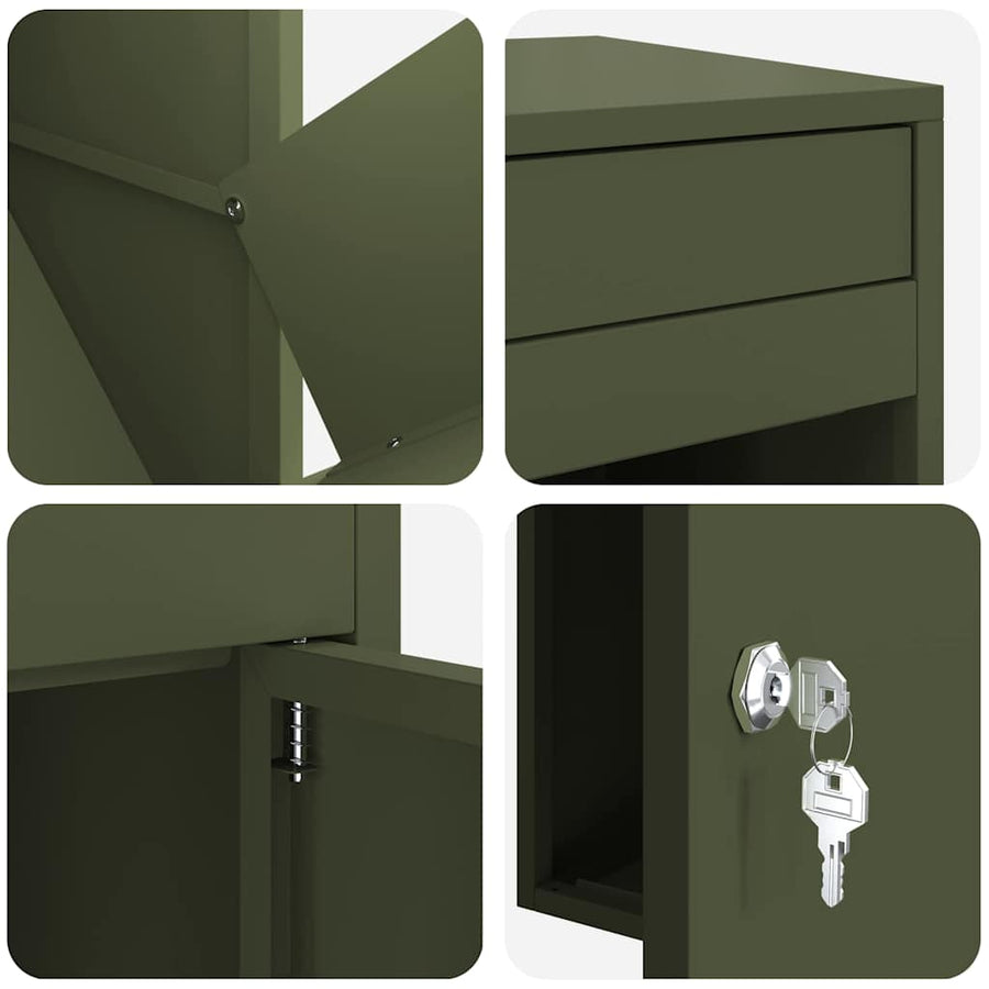 Pakket Inwerp Box 41 X 38 X 103 Cm Staal Olijfgroen